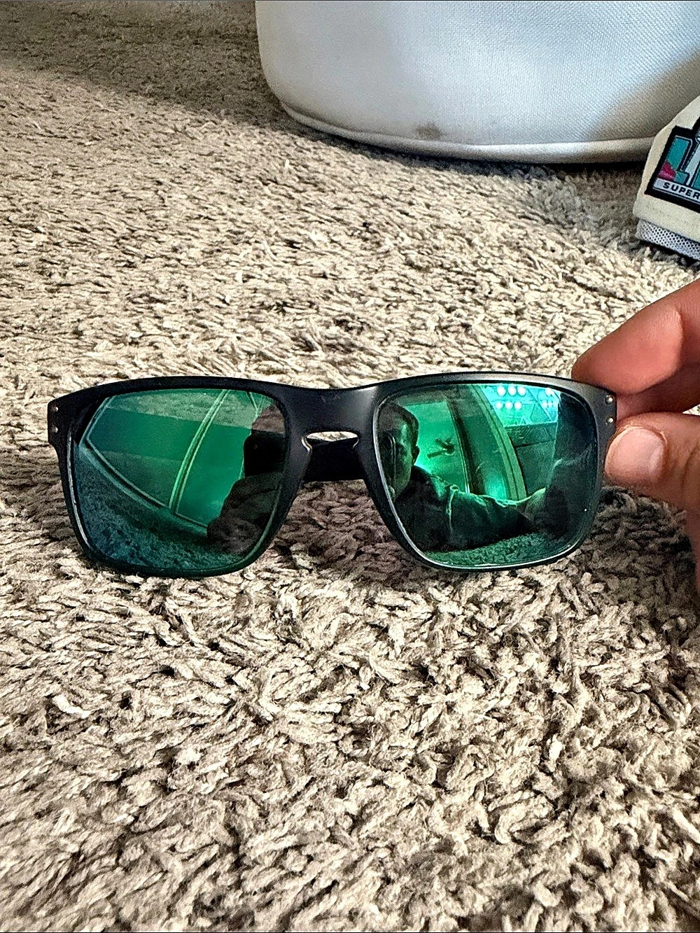 Oakley Holbrook Black & Green Sunglasses